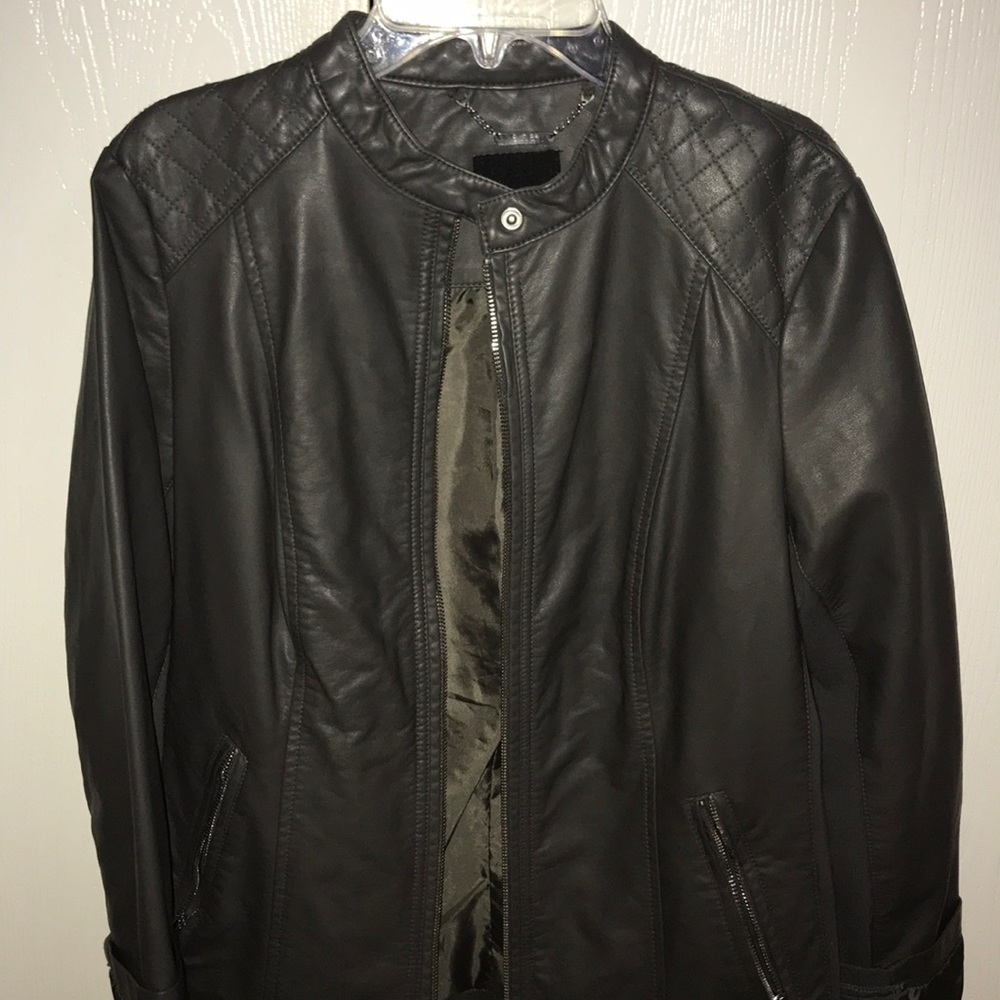 Grey leather jacket